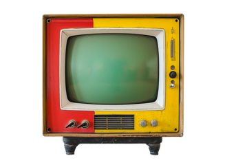 Old televison on transparent background