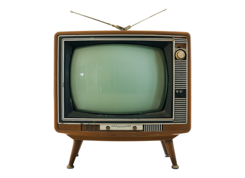 Old televison on transparent background