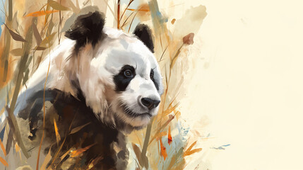 World Wildlife Day Concept with a Artistic Rendering of a Panda, copyspace