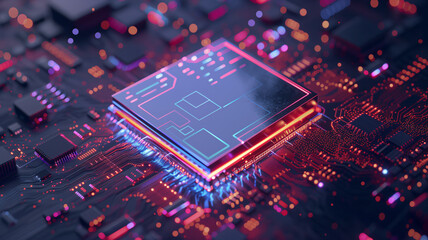 Fototapeta na wymiar chip circuit processor technology