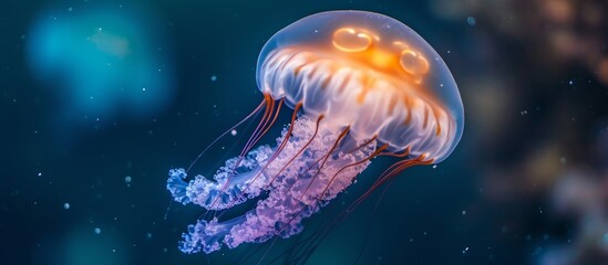 Obraz na płótnie Canvas The jellyfish species known as cyanea capillata is found on Coll island in Scotland.