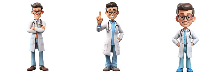 Cartoon doctor on a transparent background