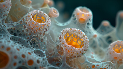 Microscopic view of Fungal spores