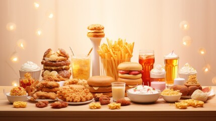 Obraz na płótnie Canvas Assorted Food Spread on a Table