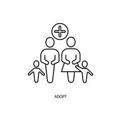 adopt concept line icon. Simple element illustration. adopt concept outline symbol design.