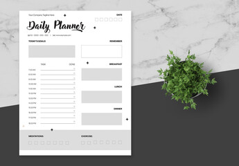 Clean Grey Daily Planner