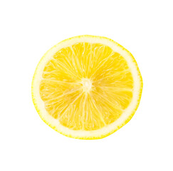 Top view of yellow lemon half isolated with clipping path in png file format