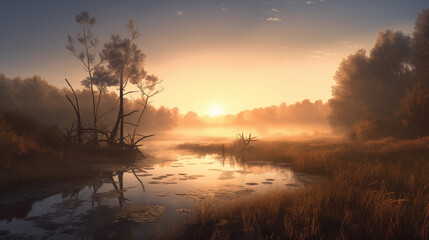 Obraz premium sunrise over the river