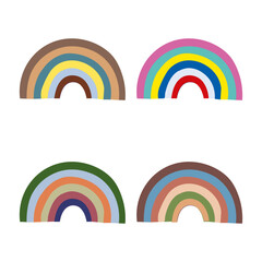 Rainbow icon set. Flat illustration of rainbow vector icons for web design
