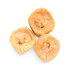Sweet dried figs on white background