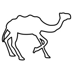 Camel Lines Style Icon Vector 