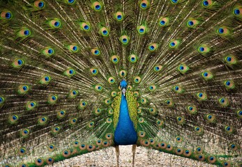 Obraz premium peacock with feathers, peacock, feathers, bird, wild bird