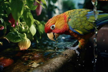 Nature feather birds tropics colorful parrot beautiful green animal beak wildlife