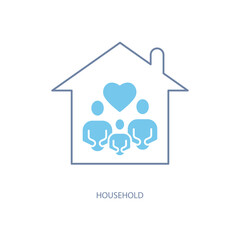 household concept line icon. Simple element illustration. household concept outline symbol design.