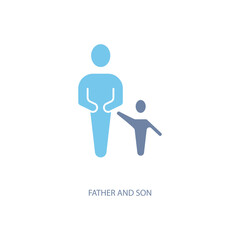 Fototapeta premium father and son concept line icon. Simple element illustration. father and son concept outline symbol design.
