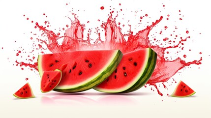 Watermelon juice. with splash of watermelon juice,transparent background