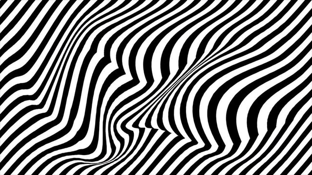 Black and white zebra stripes motion graphic fluid background animation design template