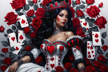 Beautiful red queen of love Generative Art