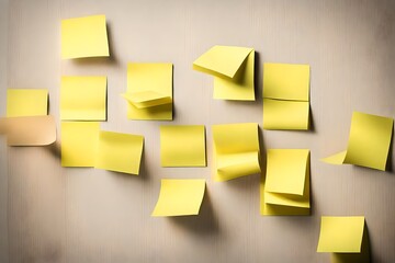 yellow sticky notes on wall