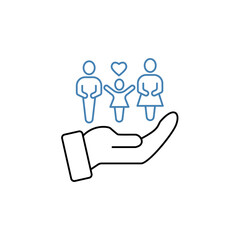 caring concept line icon. Simple element illustration. caring concept outline symbol design.