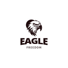 , eagle or hawk badge emblem vector icon logo design
