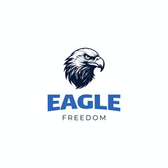 , eagle or hawk badge emblem vector icon logo design