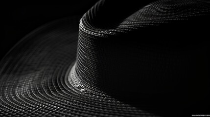 black hat on black background