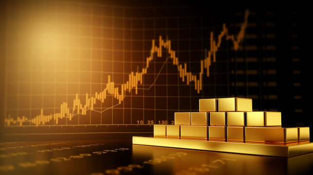 gold bar chart graph 