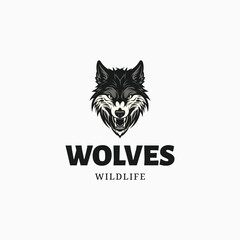 Edgy Design Head of Aggressive Wolf logo design