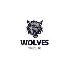 Fototapeta na wymiar Edgy Design Head of Aggressive Wolf logo design