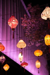 Traditional chinese lantern. Nightscape in china during festival.