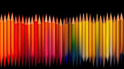 crayon pencils, multicolor background with color pencil palette