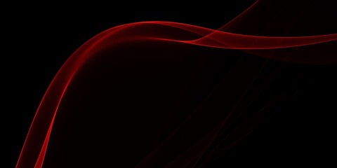 Red smoke on black, abstract flame waves background
