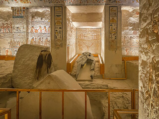 Tomb of Memnon KV9 in the Egyptian Valley of the Kings, in the Theban necropolis, Egypt, Luxor