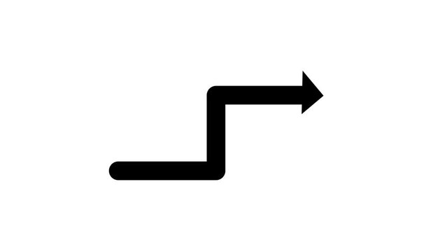arrows animation 2d video footage with transperancy background or alpha channel