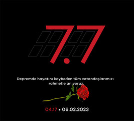 6 Subat 2023 Turkiye Depremi. Unutmadik. Translation: 6 february 2023 Türkiye Earthquake. We did not forget.