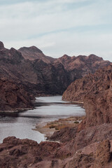 Fototapeta na wymiar Colorado river through the canyon in arizona and nevada