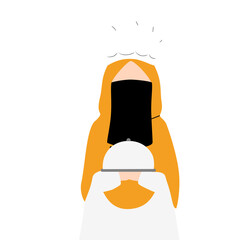 Hijabi muslim chef avatar illustration
