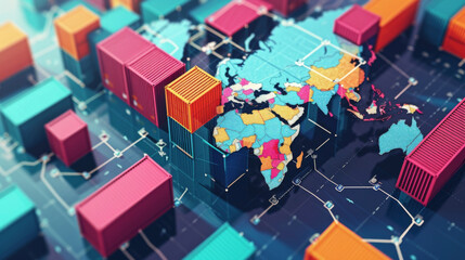 A sophisticated container transportation network operates seamlessly around the globe showcasing the potential of advanced logistics systems.