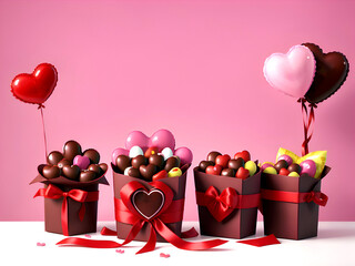 gift box chocolate with balloons