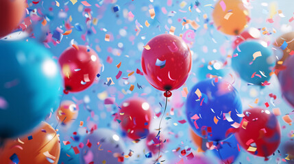 カラフルで楽しいパーティー気分の風船背景