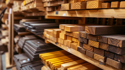 Obraz premium 多様な色と木目が織りなすナチュラルウッドパネルの背景