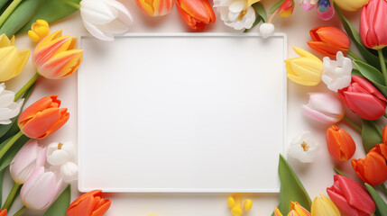 Flower background with copy space area, for writing content. White screen background with floral decoration, suitable for a spring theme background.