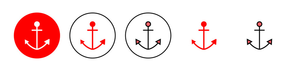 Anchor icon set illustration. Anchor sign and symbol. Anchor marine icon. - obrazy, fototapety, plakaty