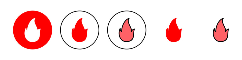 Fire icon set illustration. fire sign and symbol