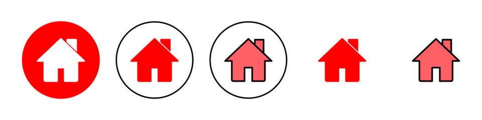 Home icon set illustration. House sign and symbol