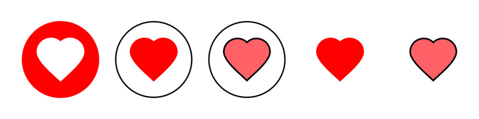 Love icon set illustration. Heart sign and symbol. Like icon vector.