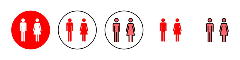 Man and woman icon set illustration. male and female sign and symbol. Girls and boys