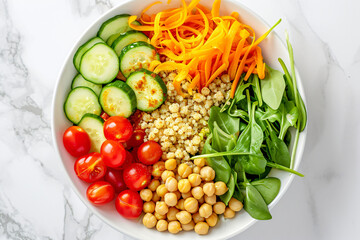 Buddha bowl dish with vegetables and legumes