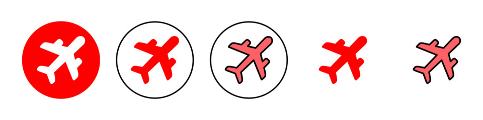 Obraz premium Plane icon set illustration. Airplane sign and symbol. Flight transport symbol. Travel sign. aeroplane